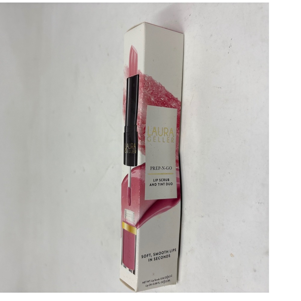 Laura Geller Prep-N-Go Lip Scrub and Tint Duo Rush Hour Pink New In Box